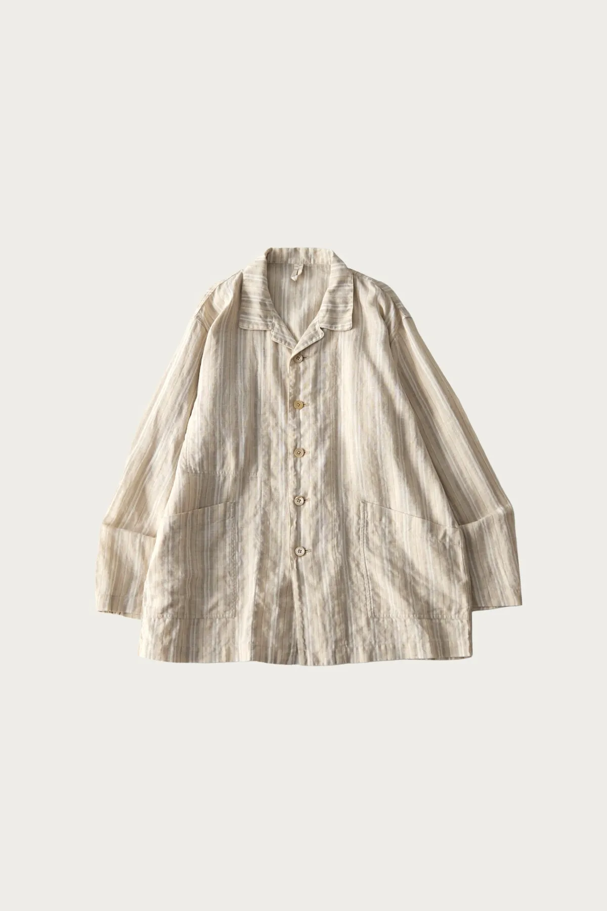 Linen Natural Stripe Jacket - Stripe sold by Canoe Club