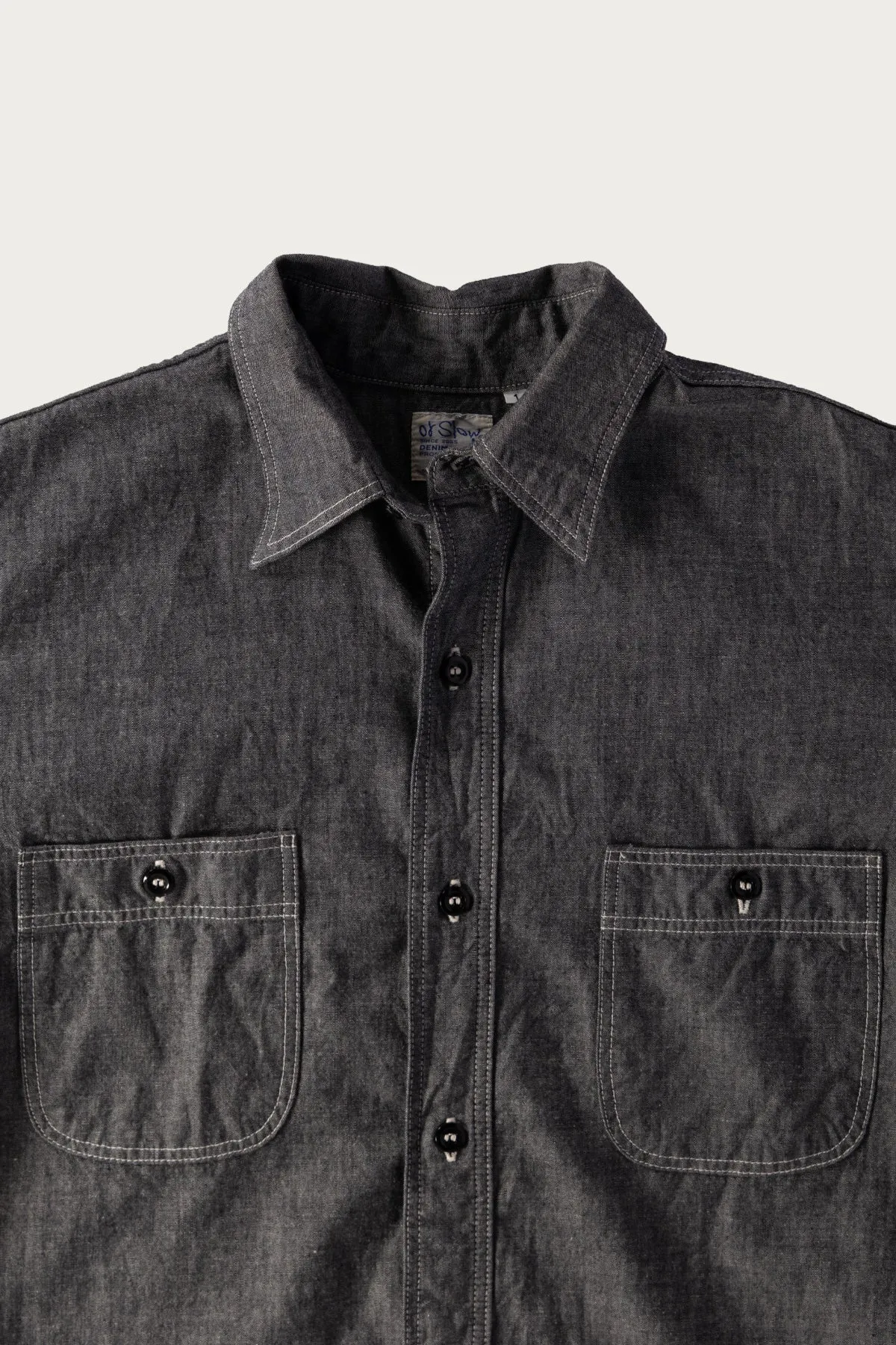 Relax Fit Stripe Chambray Work Shirt - Black sold by Canoe Club product image thumbnail 2
