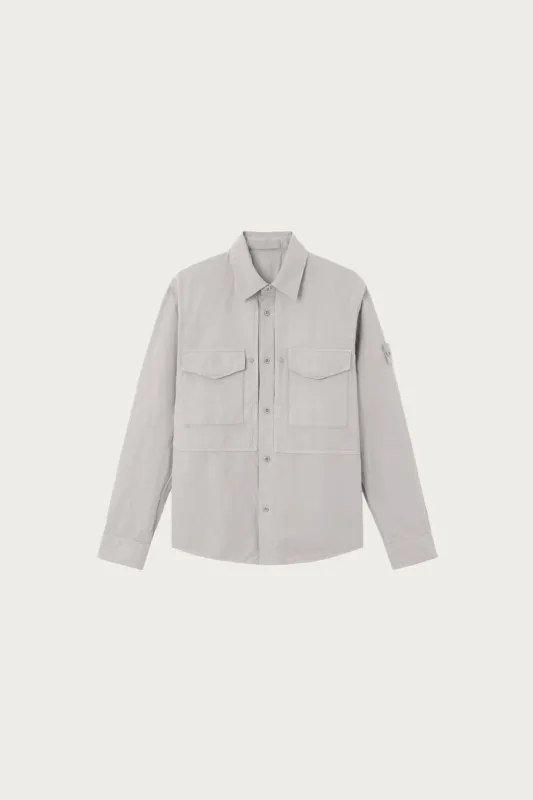 Cotton Linen Canvas Overshirt - Dust Grey made by Stone Island