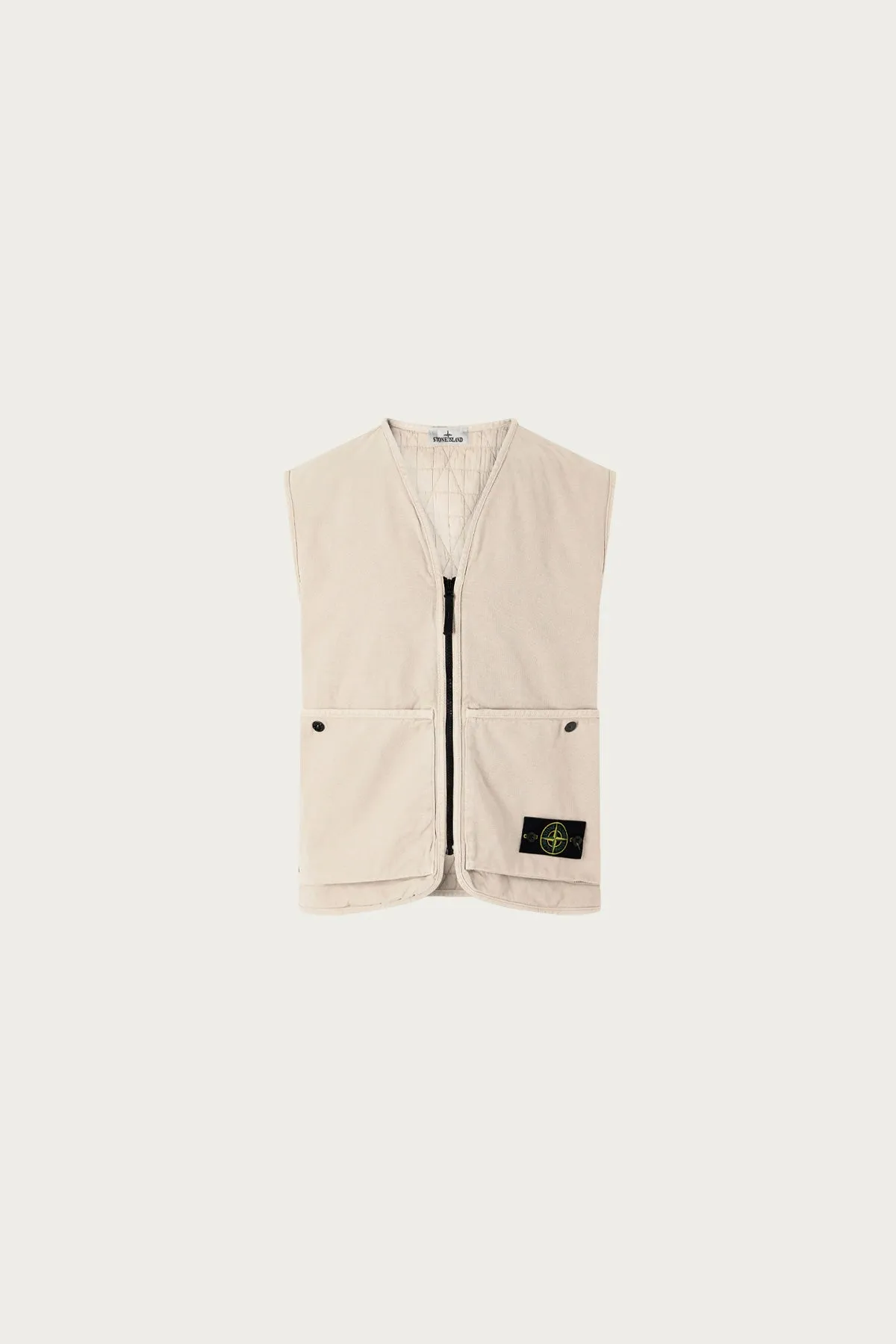 Organic Panama Cotton Old Effect Loose Fitting Vest - Tan sold by Canoe Club