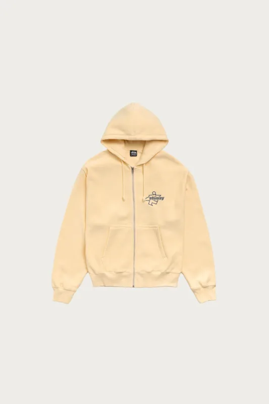 Surf Size Garment Dyed Zip Hood - Gold made by Stussy