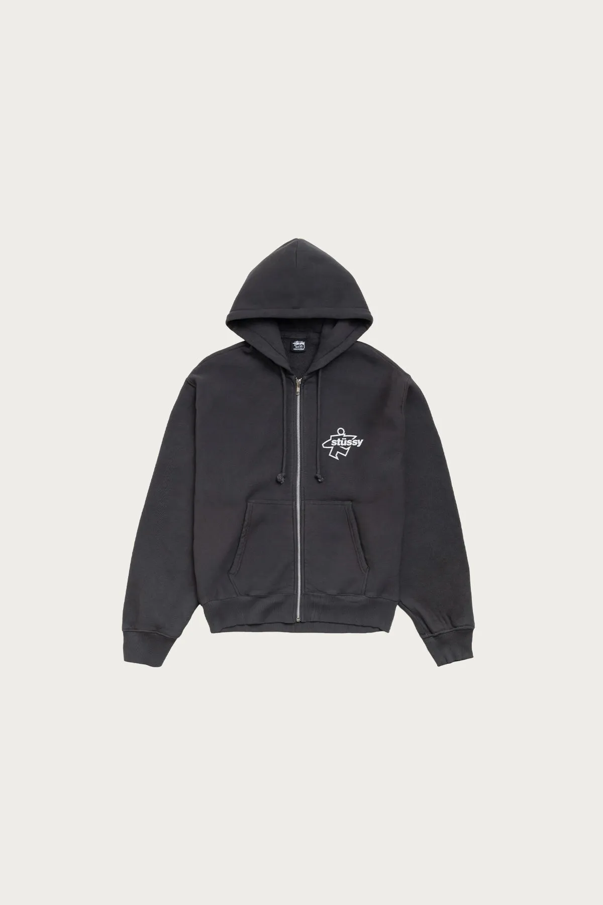 Surf Size Garment Dyed Zip Hood - Faded Black sold by Canoe Club