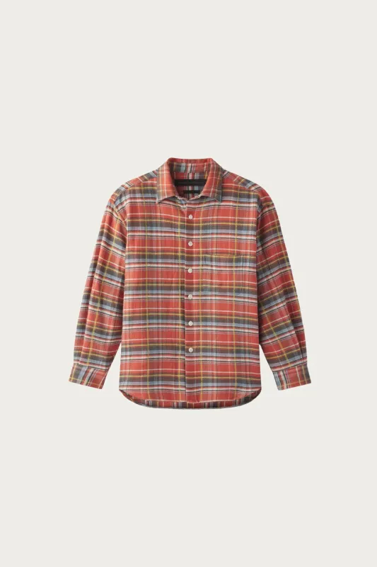 Plaid Button Down Shirt - Brick Plaid made by Canoe Club
