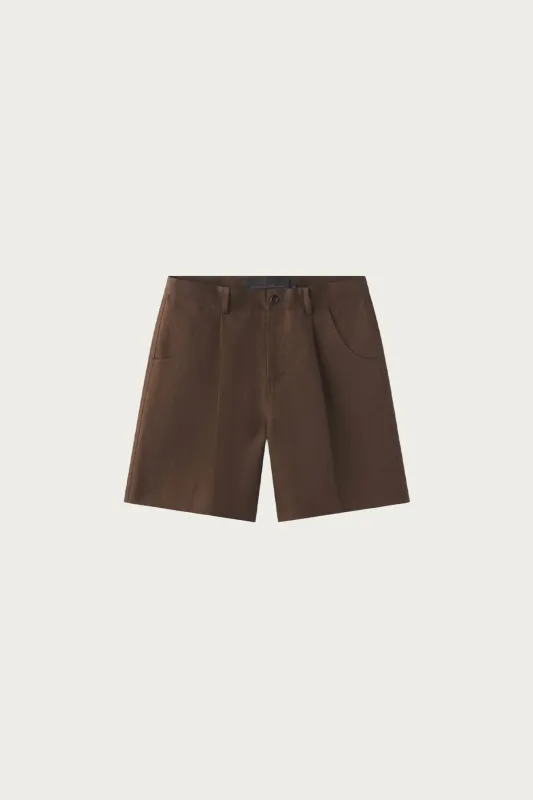 Cotton Linen Short - Brown made by Canoe Club