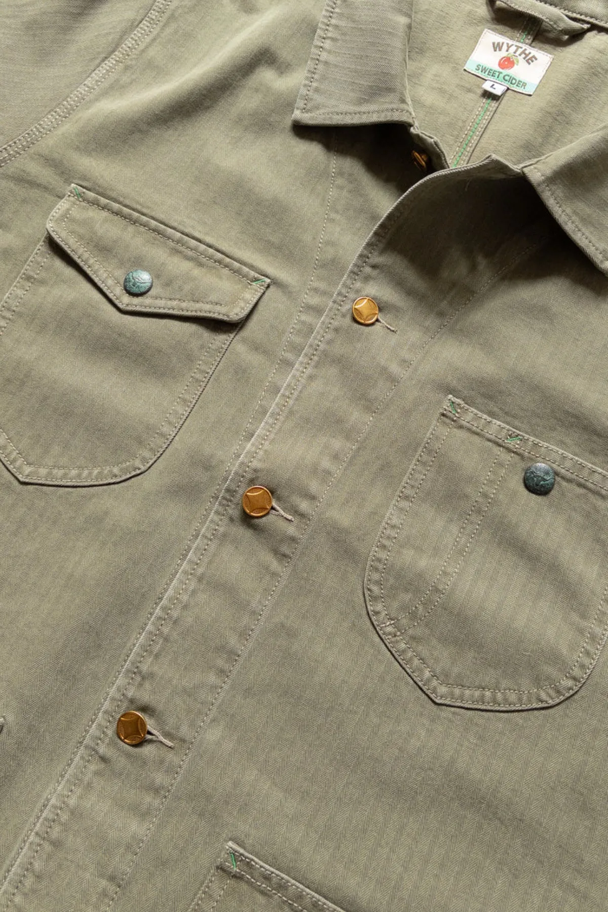 Japanese HBT Barn Jacket - Faded Olive sold by Canoe Club product image thumbnail 2