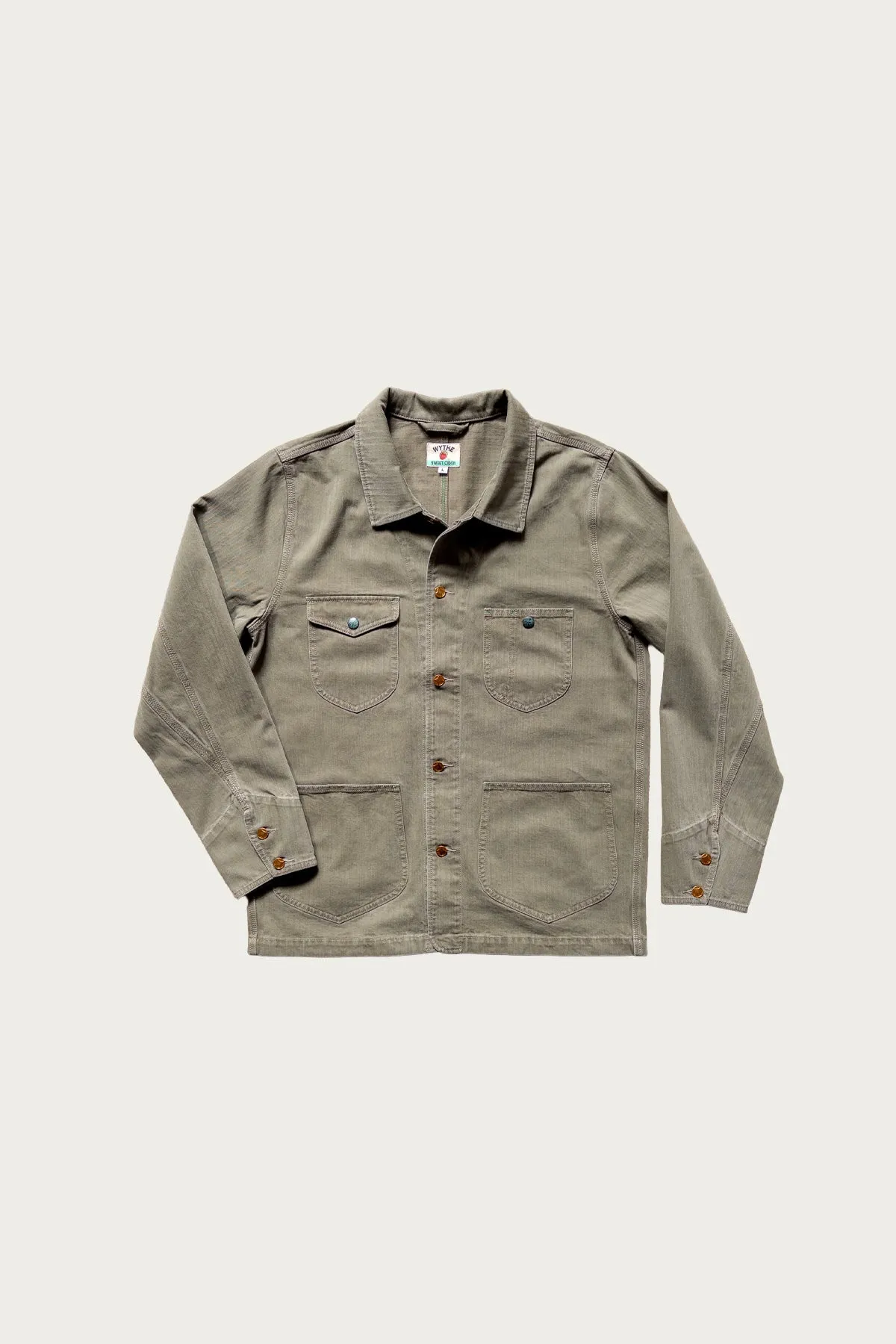 Japanese HBT Barn Jacket - Faded Olive sold by Canoe Club