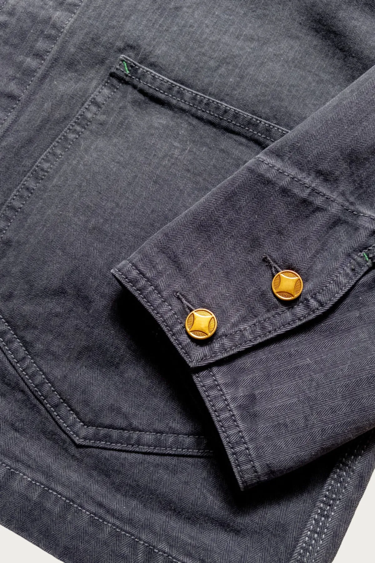 Japanese HBT Barn Jacket - Faded Navy sold by Canoe Club product image thumbnail 3