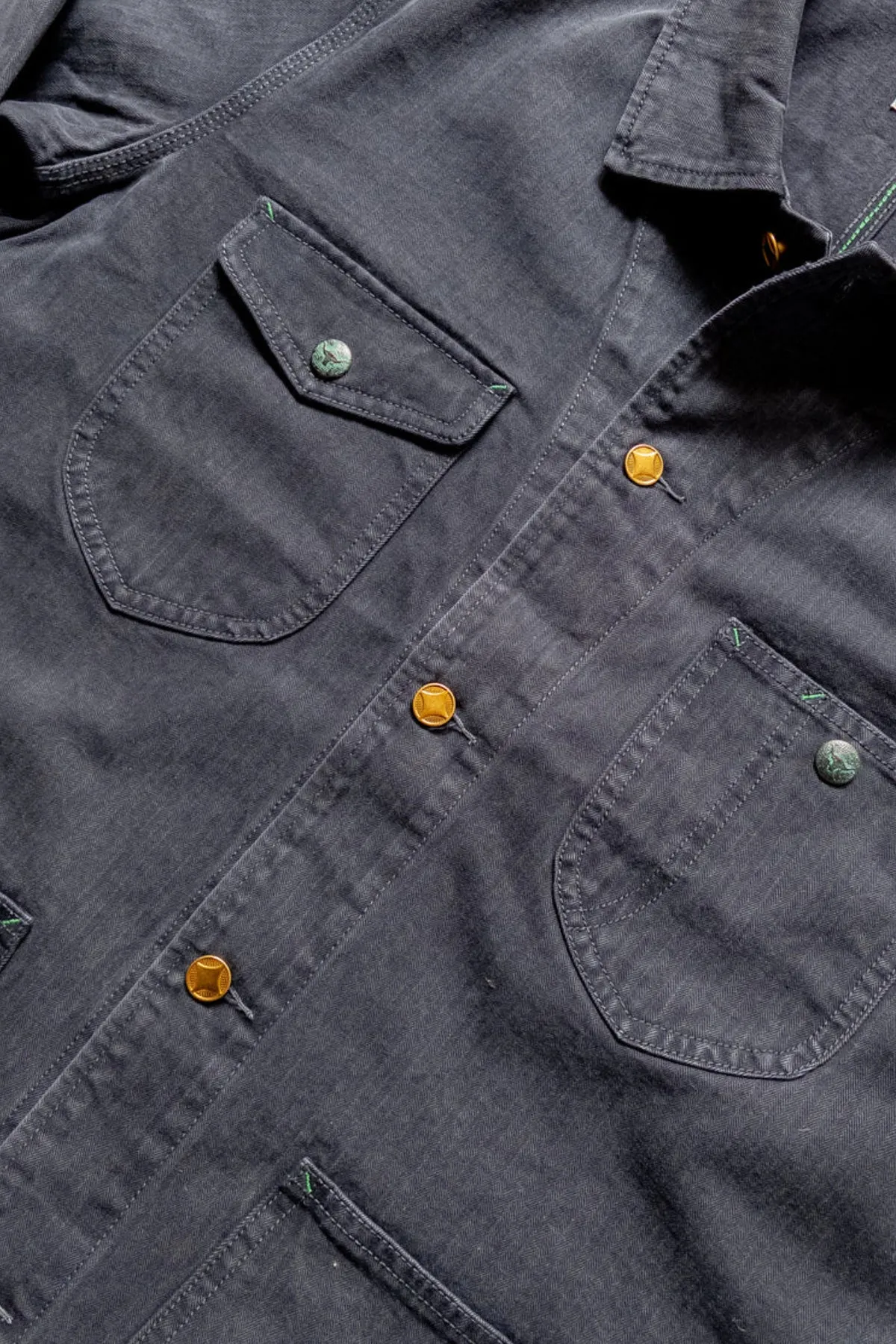 Japanese HBT Barn Jacket - Faded Navy sold by Canoe Club product image thumbnail 2