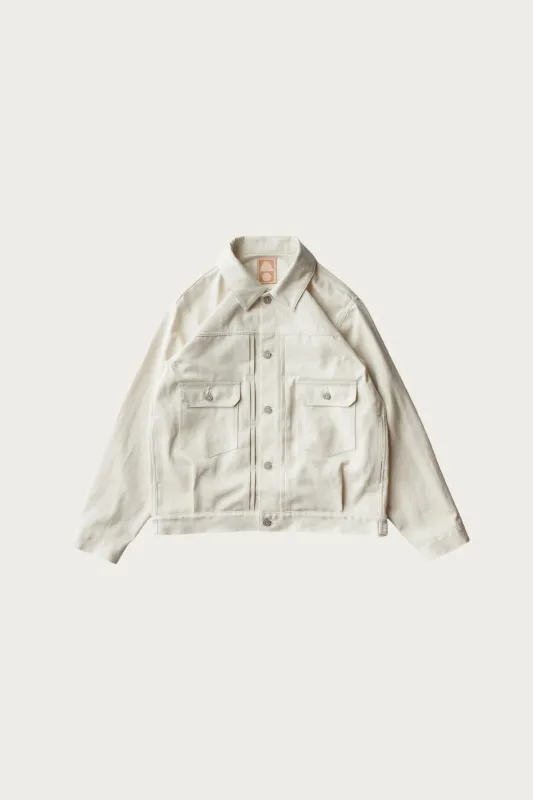 C.T.L. Neo Type 2nd Denim Jacket Asagi Indigo - Washed Ecru made by Cottle