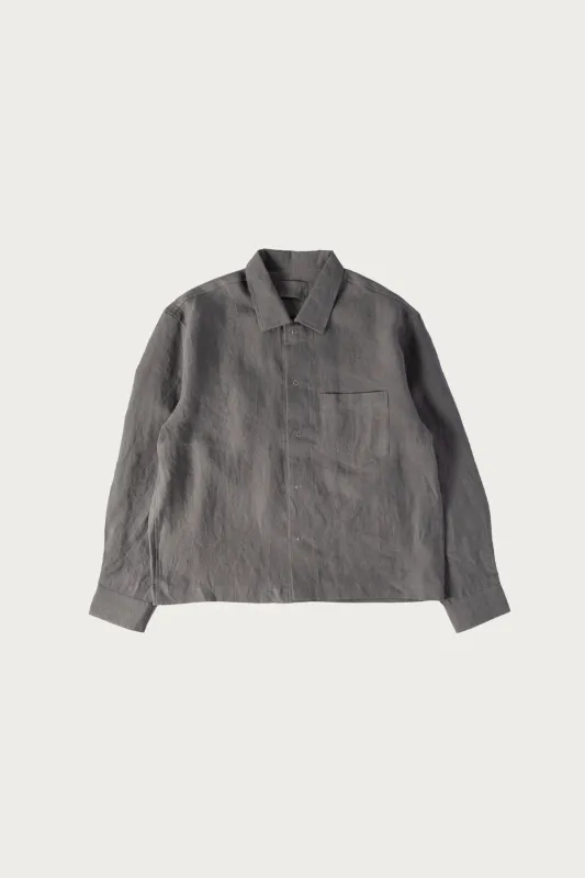 Workshop Shirt - Flint Belgian Linen made by James Coward