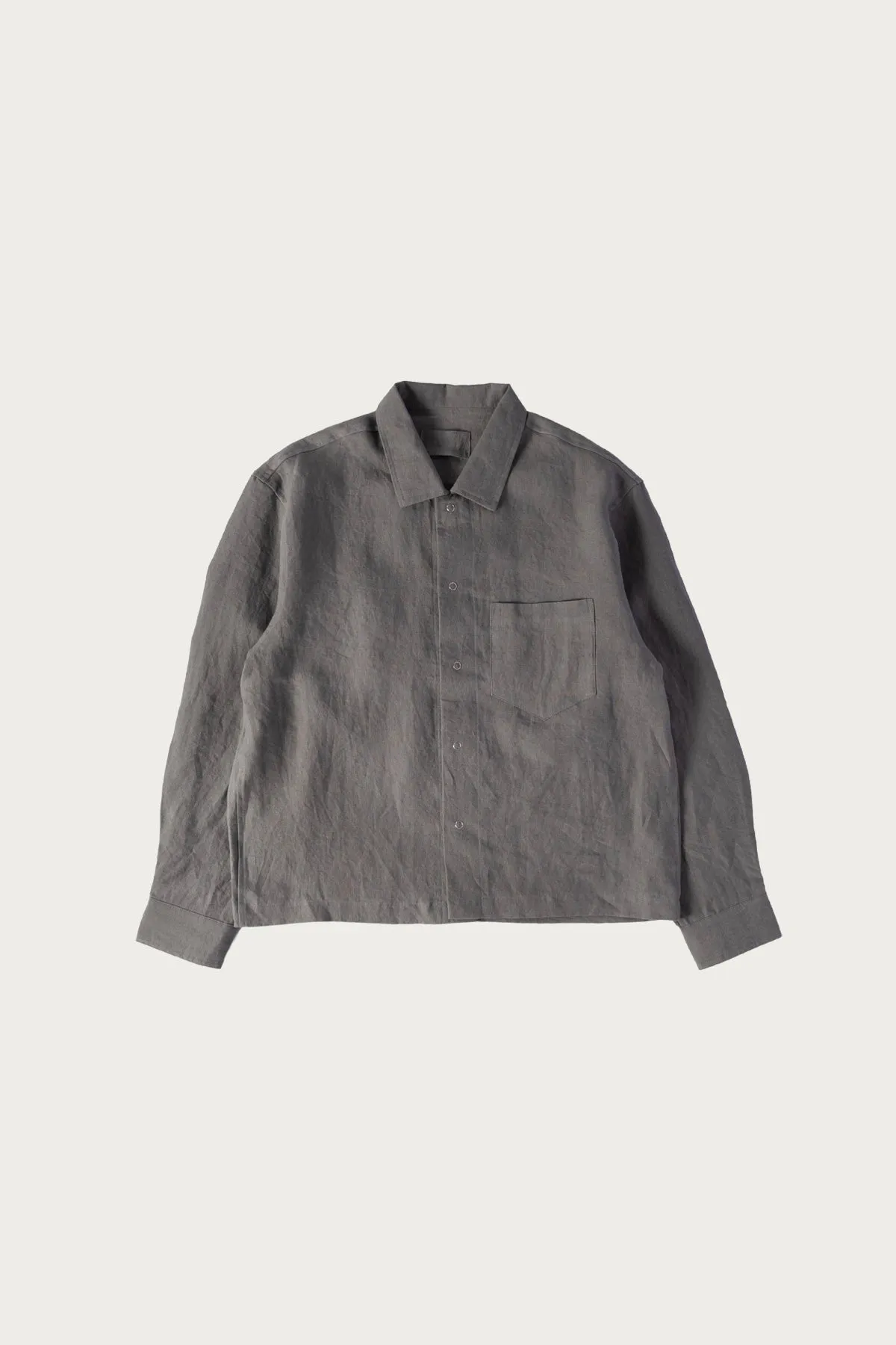 Workshop Shirt - Flint Belgian Linen sold by Canoe Club