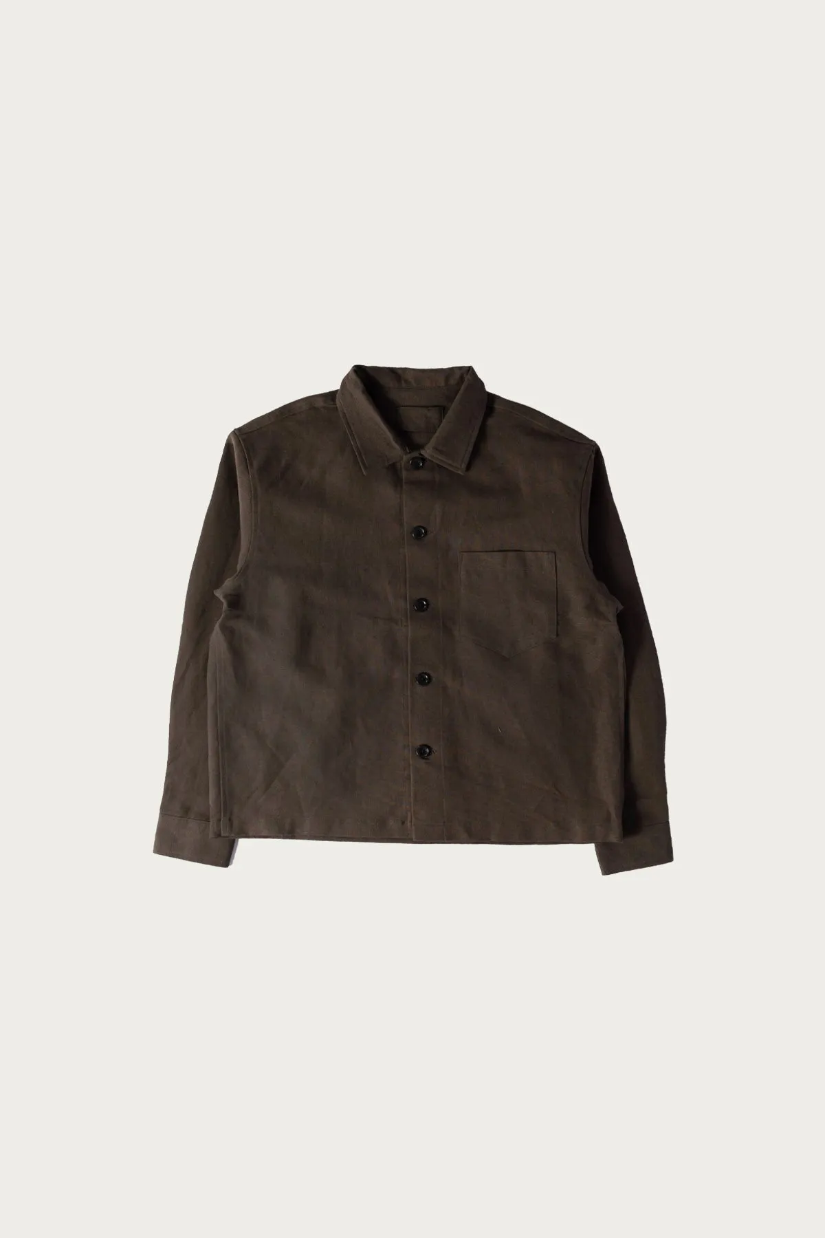 Travail Shirt - Coffee Grounds Belgian Linen sold by Canoe Club