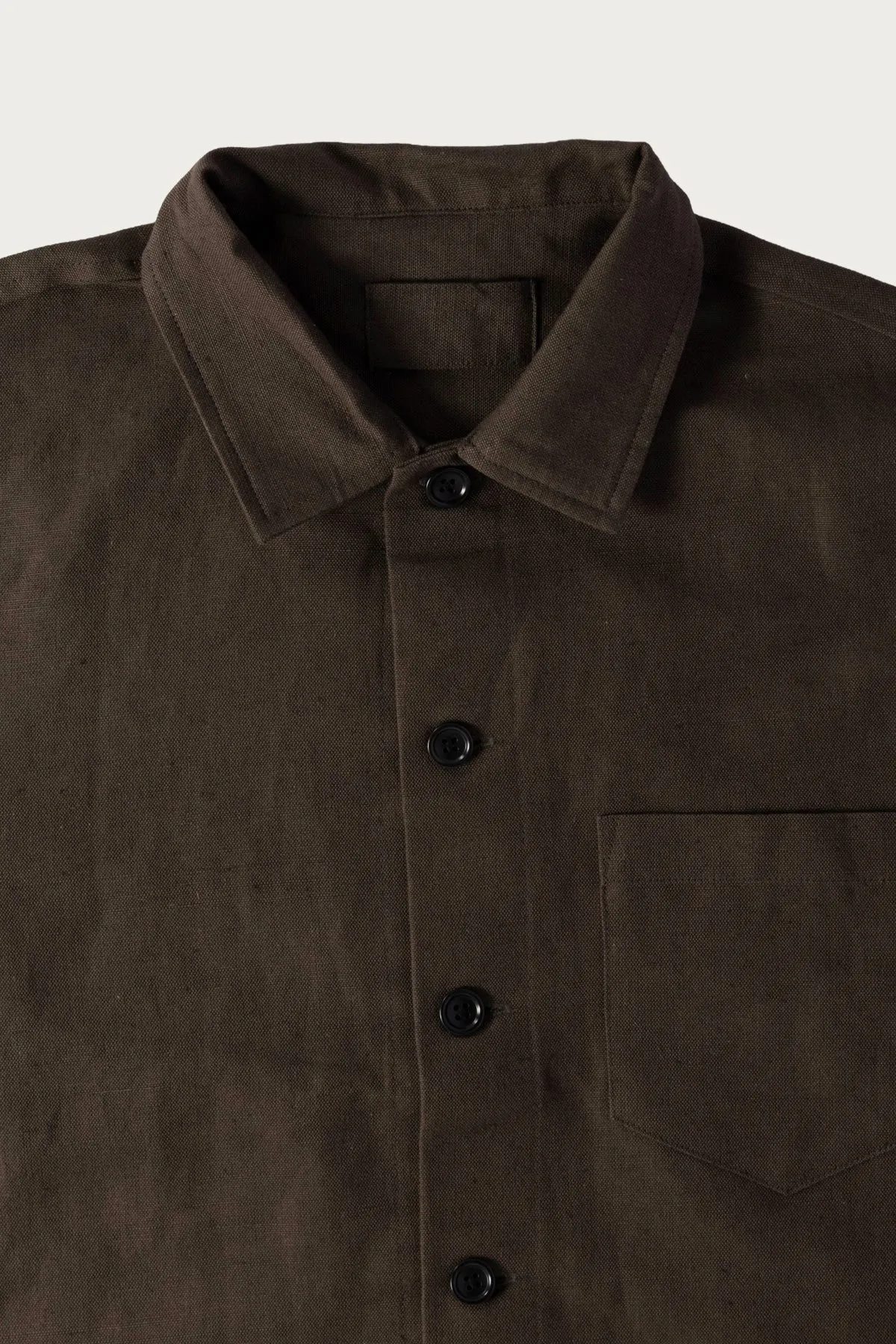 Travail Shirt - Coffee Grounds Belgian Linen sold by Canoe Club product image thumbnail 2