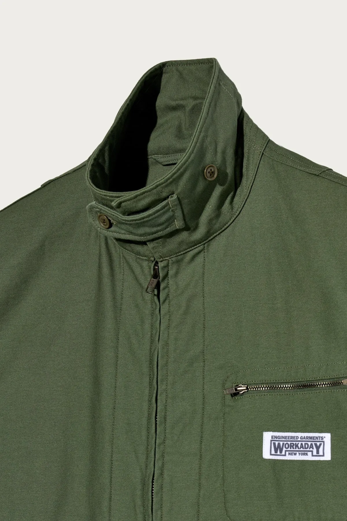Short Jacket - Olive Cotton Reversed Sateen sold by Canoe Club product image thumbnail 3