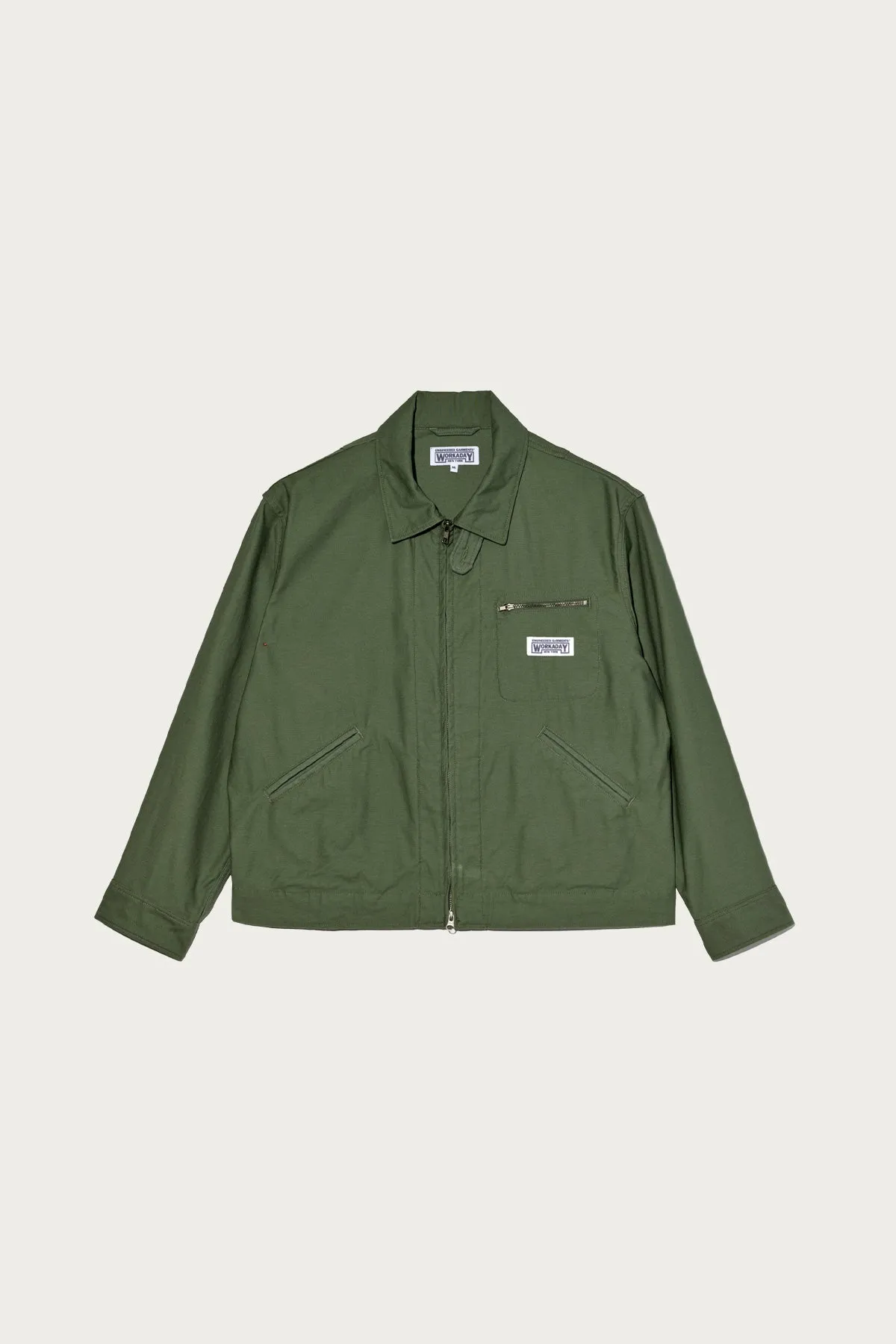Short Jacket - Olive Cotton Reversed Sateen sold by Canoe Club