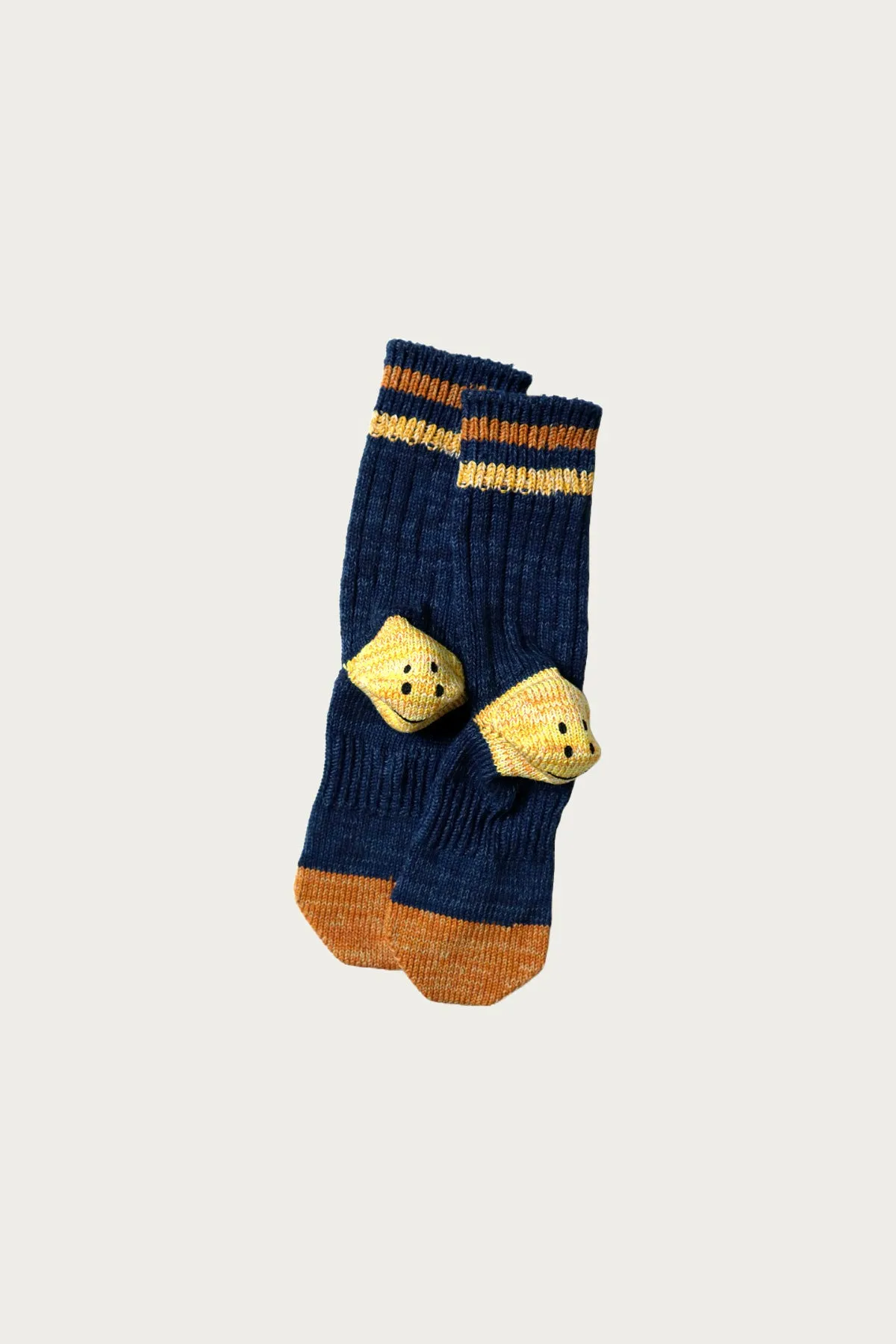 60 Yarns Grandrelle IVY RAINBOWY HAPPY Heel-Hold Socks - Navy sold by Canoe Club