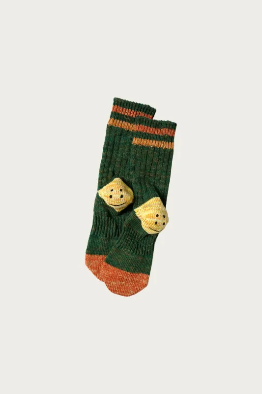 60 Yarns Grandrelle IVY RAINBOWY HAPPY Heel-Hold Socks - Green made by Kapital