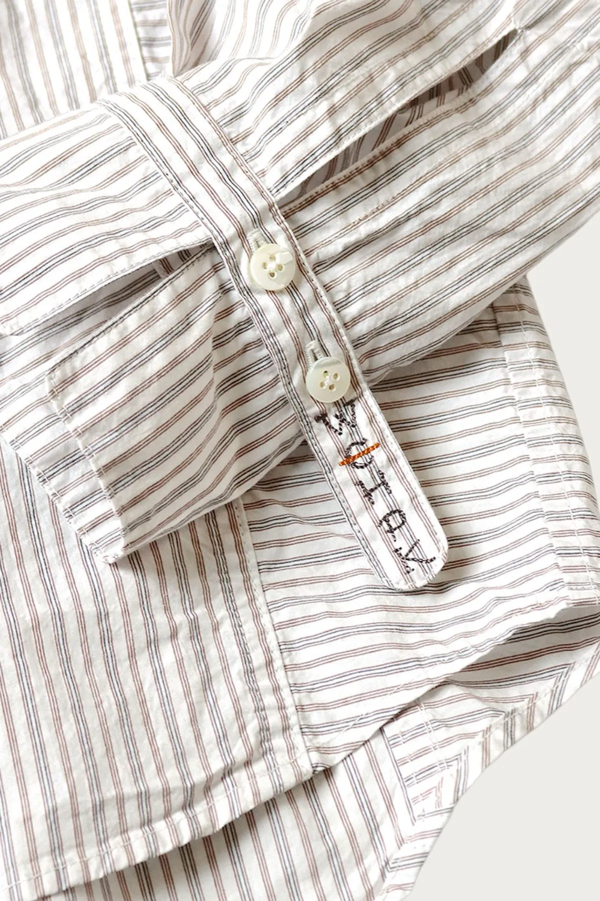 Cotton Stripe CABIN Work Shirt - White sold by Canoe Club product image thumbnail 4