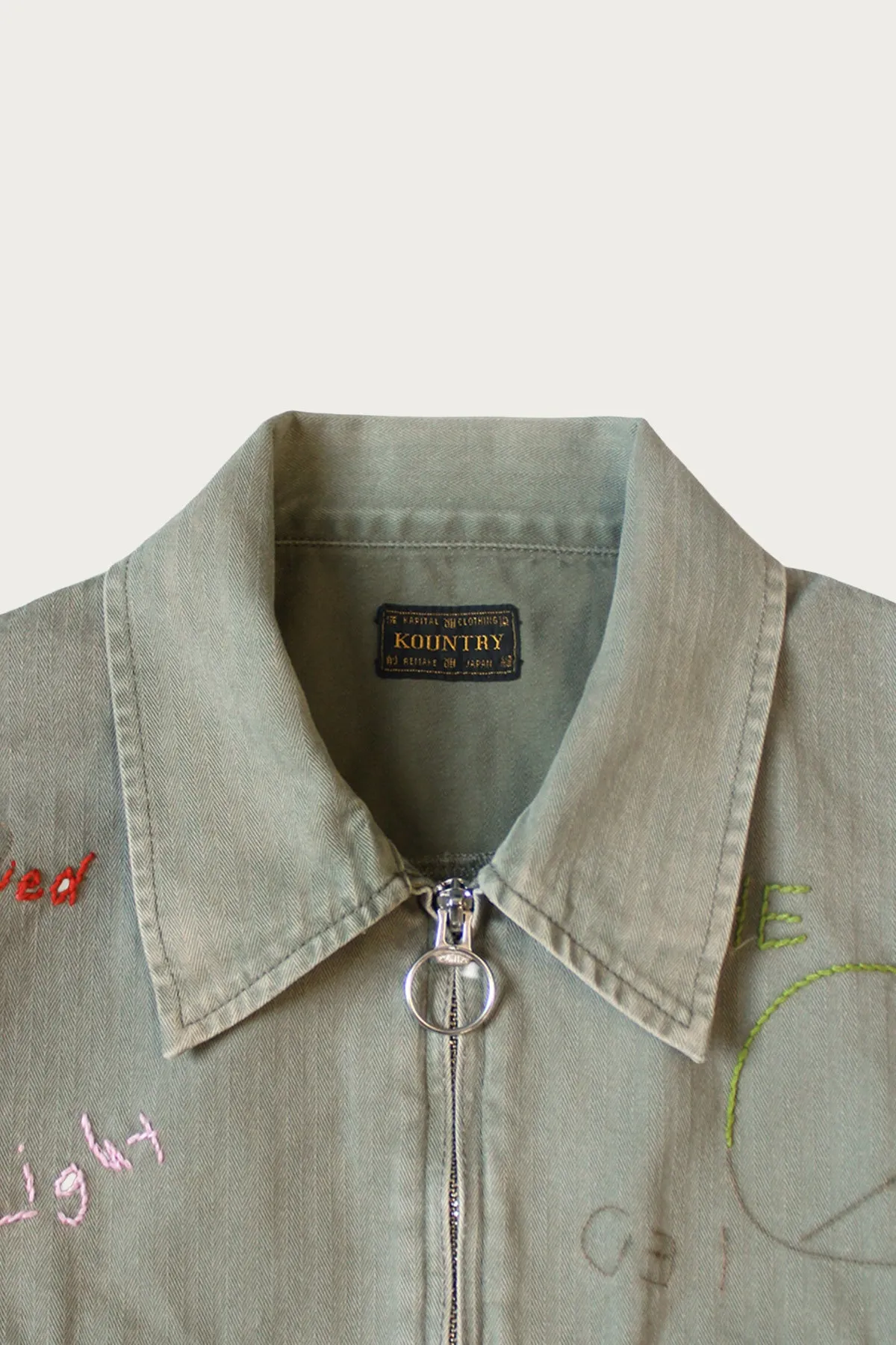 Herringbone HUNTER Drizzler JKT (Memorial Embroidery) - Khaki sold by Canoe Club product image thumbnail 3