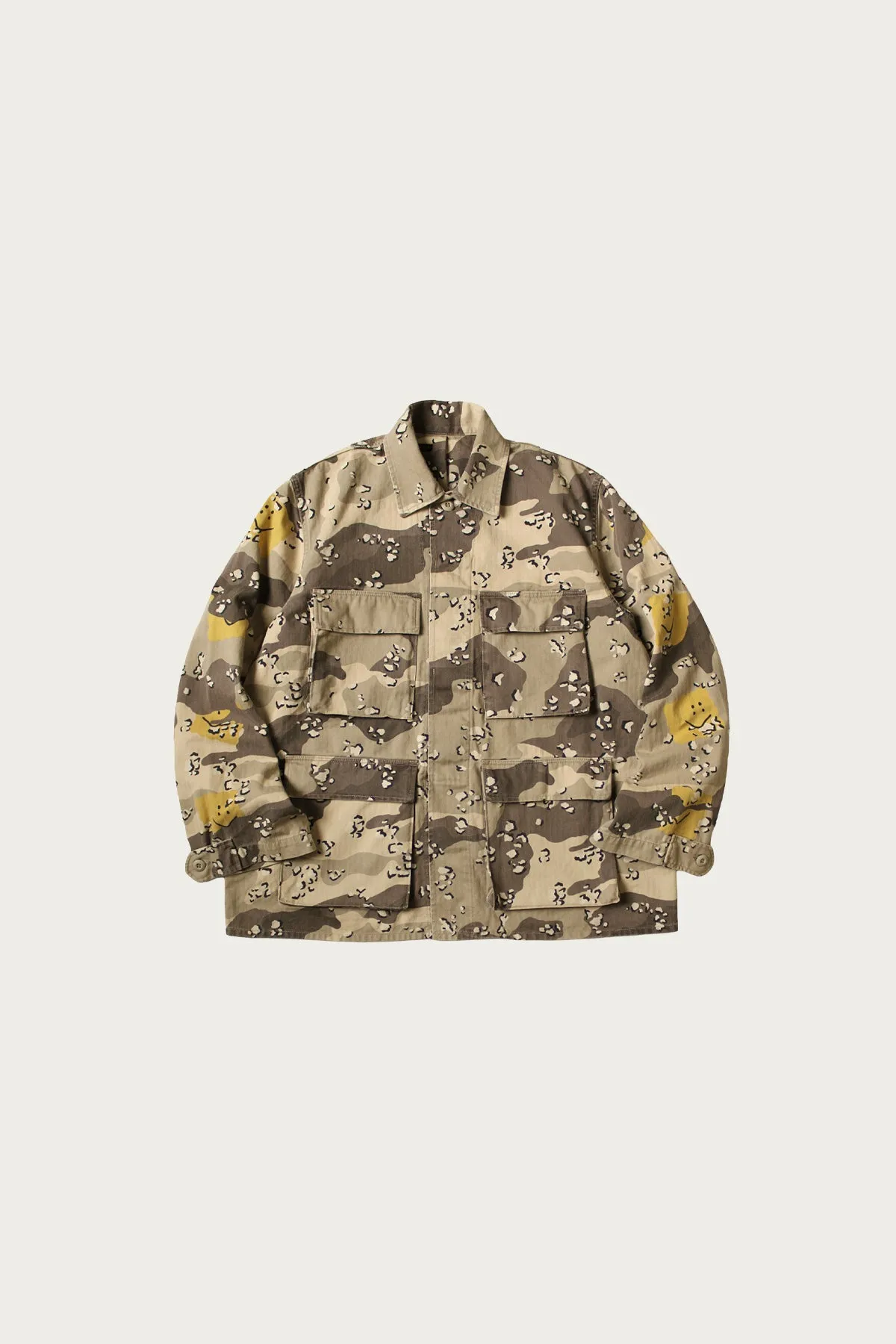 Cotton Herringbone CHOCO-CHIP Camo ARMY JKT - Beige sold by Canoe Club