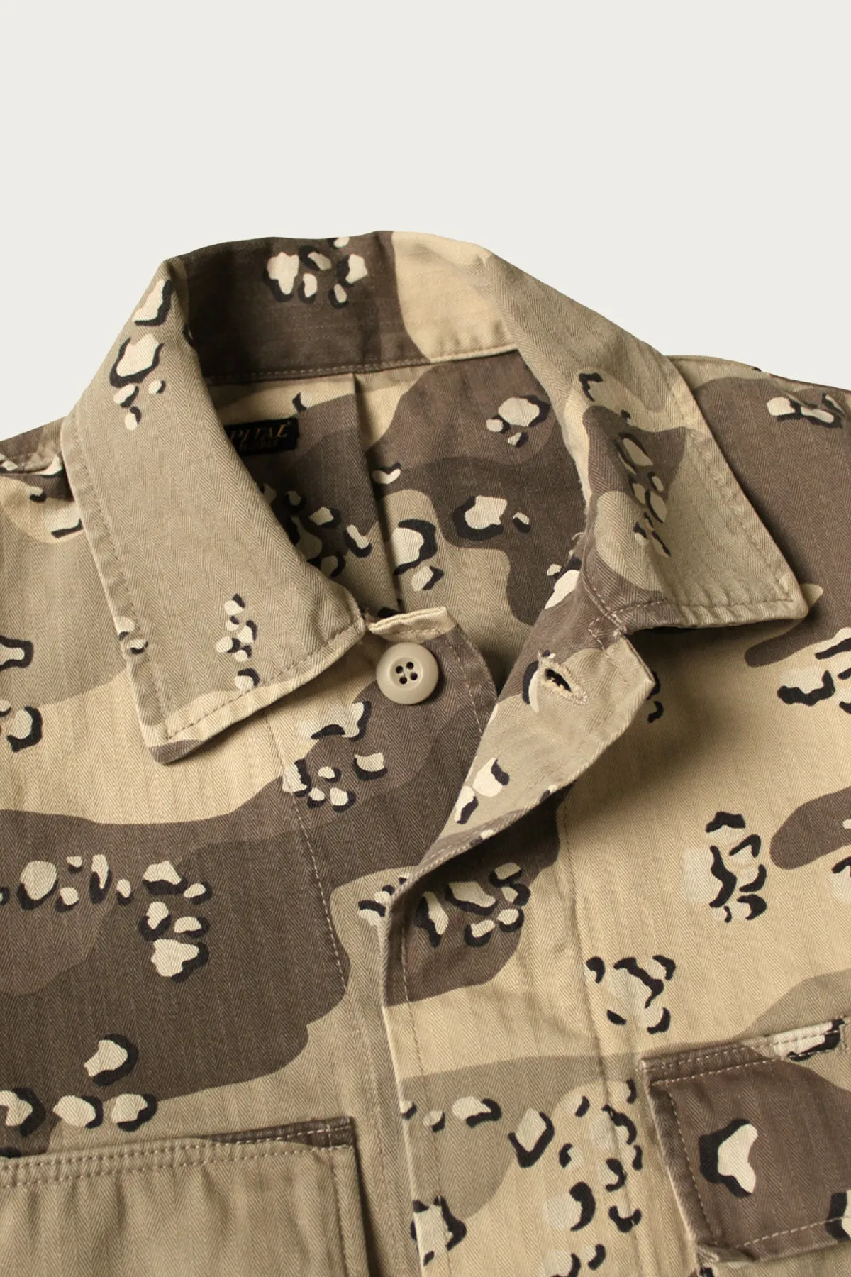 Cotton Herringbone CHOCO-CHIP Camo ARMY JKT - Beige sold by Canoe Club product image thumbnail 3
