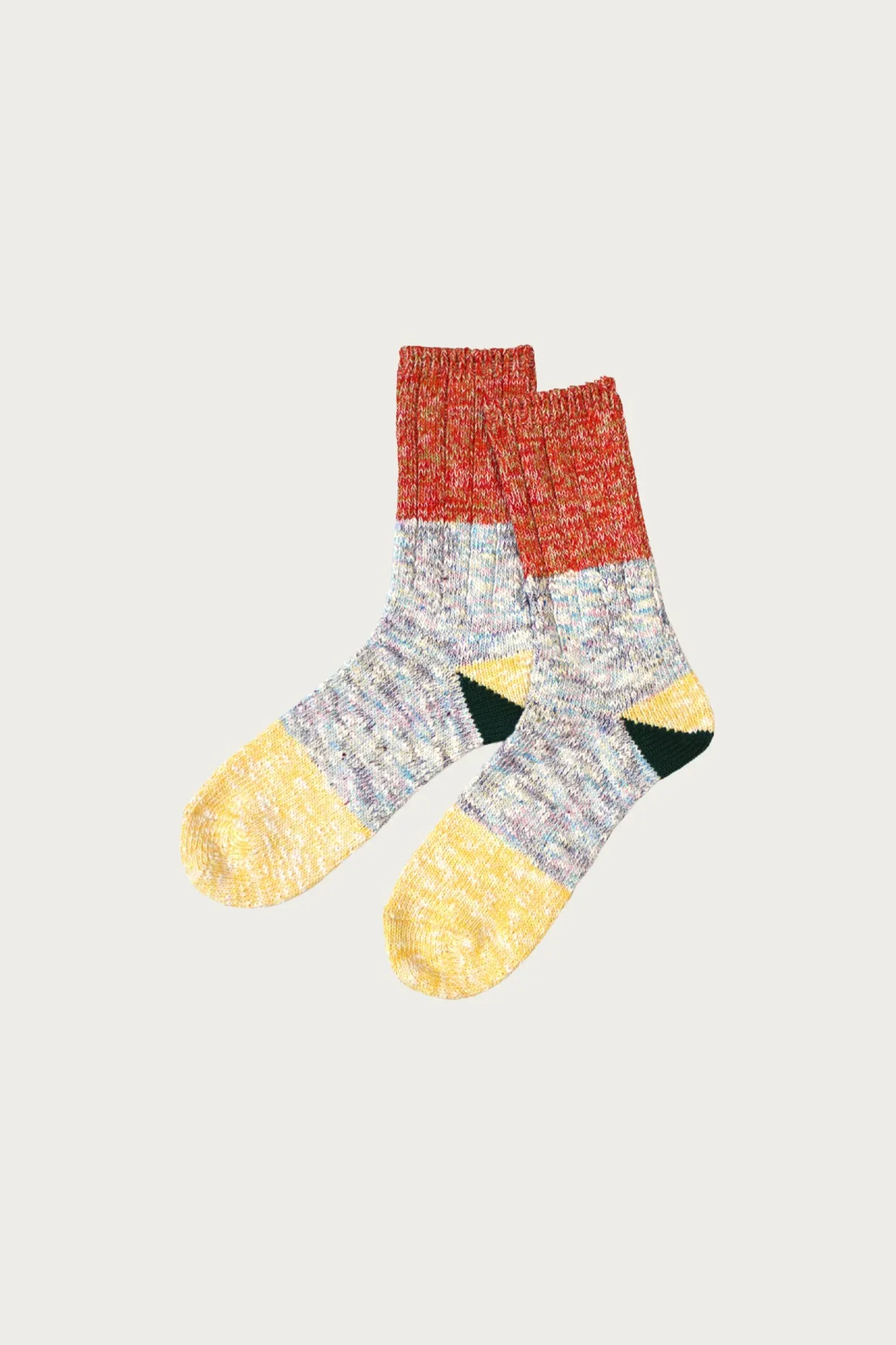 60 Yarns 2 TONES HEEL Socks - Yellow sold by Canoe Club
