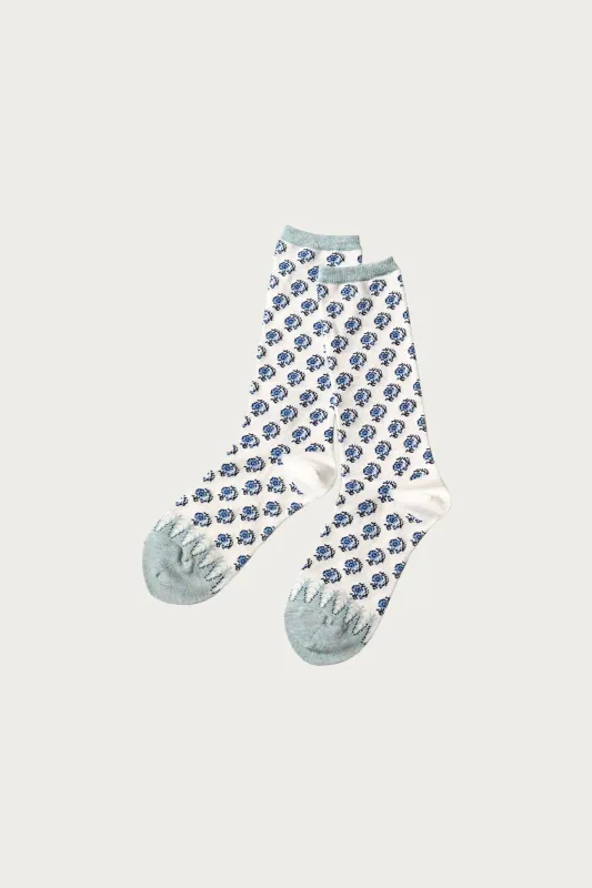 144 Yarns CALICO Socks - White made by Kapital