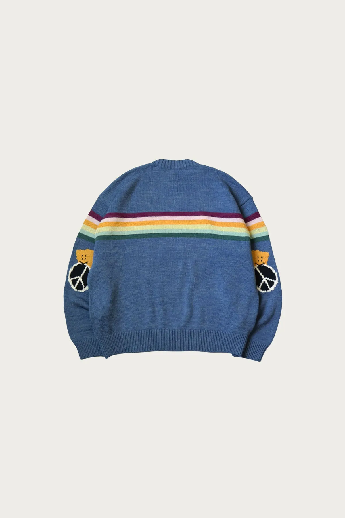 5G Cotton Knit 1-TONE PECKISH RAIBOW Crew Sweater - Blue sold by Canoe Club product image thumbnail 2