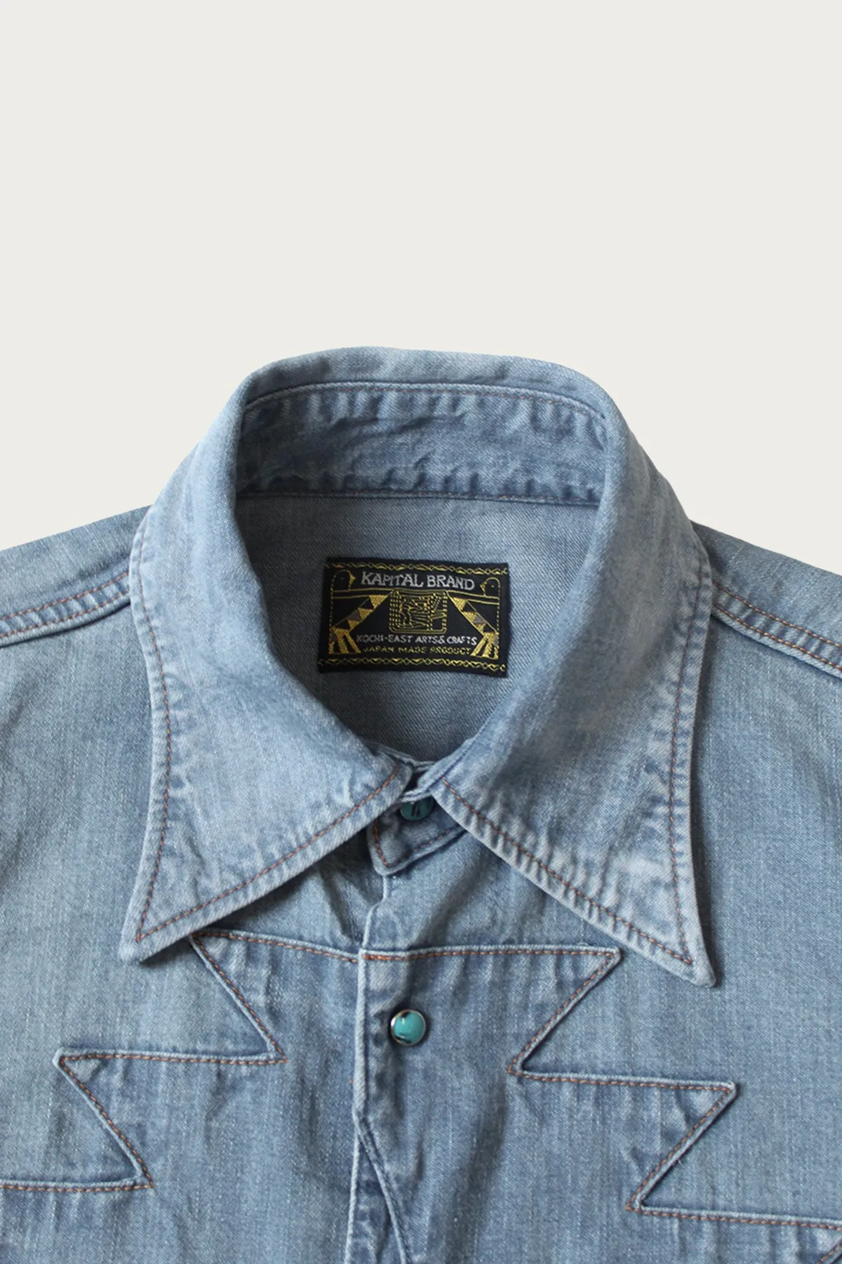 8oz Denim THUNDERBIRD HUSKY Western Shirt (PRO) - Indigo sold by Canoe Club product image thumbnail 3