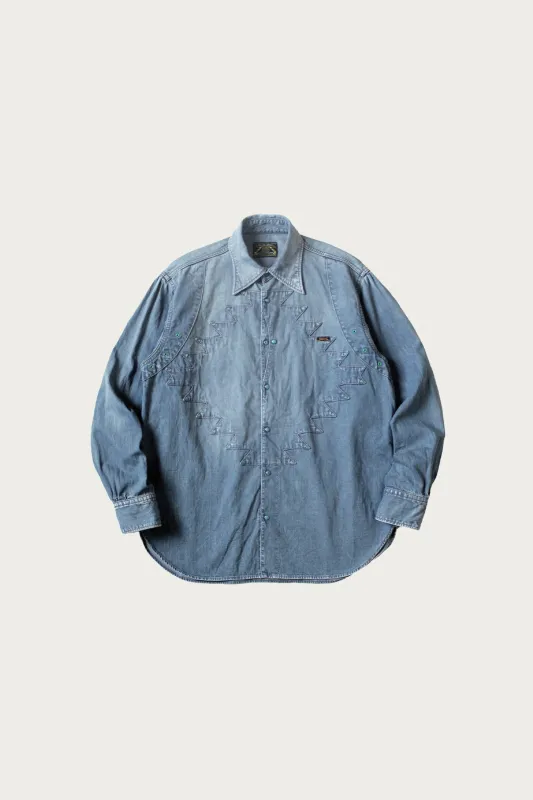 8oz Denim THUNDERBIRD HUSKY Western Shirt (PRO) - Indigo made by Kapital