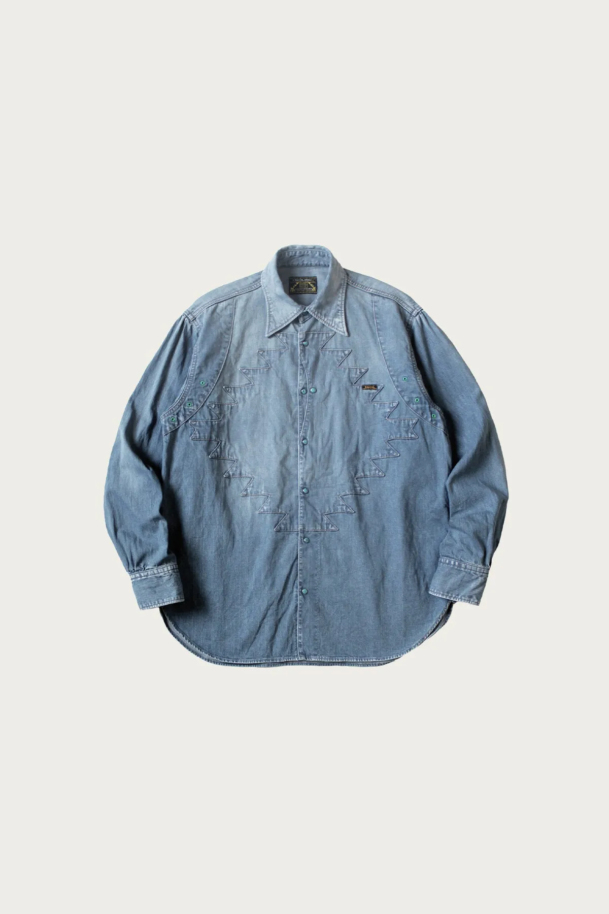 8oz Denim THUNDERBIRD HUSKY Western Shirt (PRO) - Indigo sold by Canoe Club