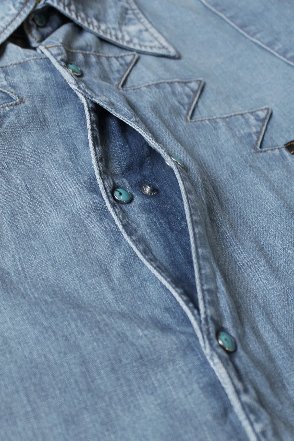 8oz Denim THUNDERBIRD HUSKY Western Shirt (PRO) - Indigo sold by Canoe Club product image thumbnail 4