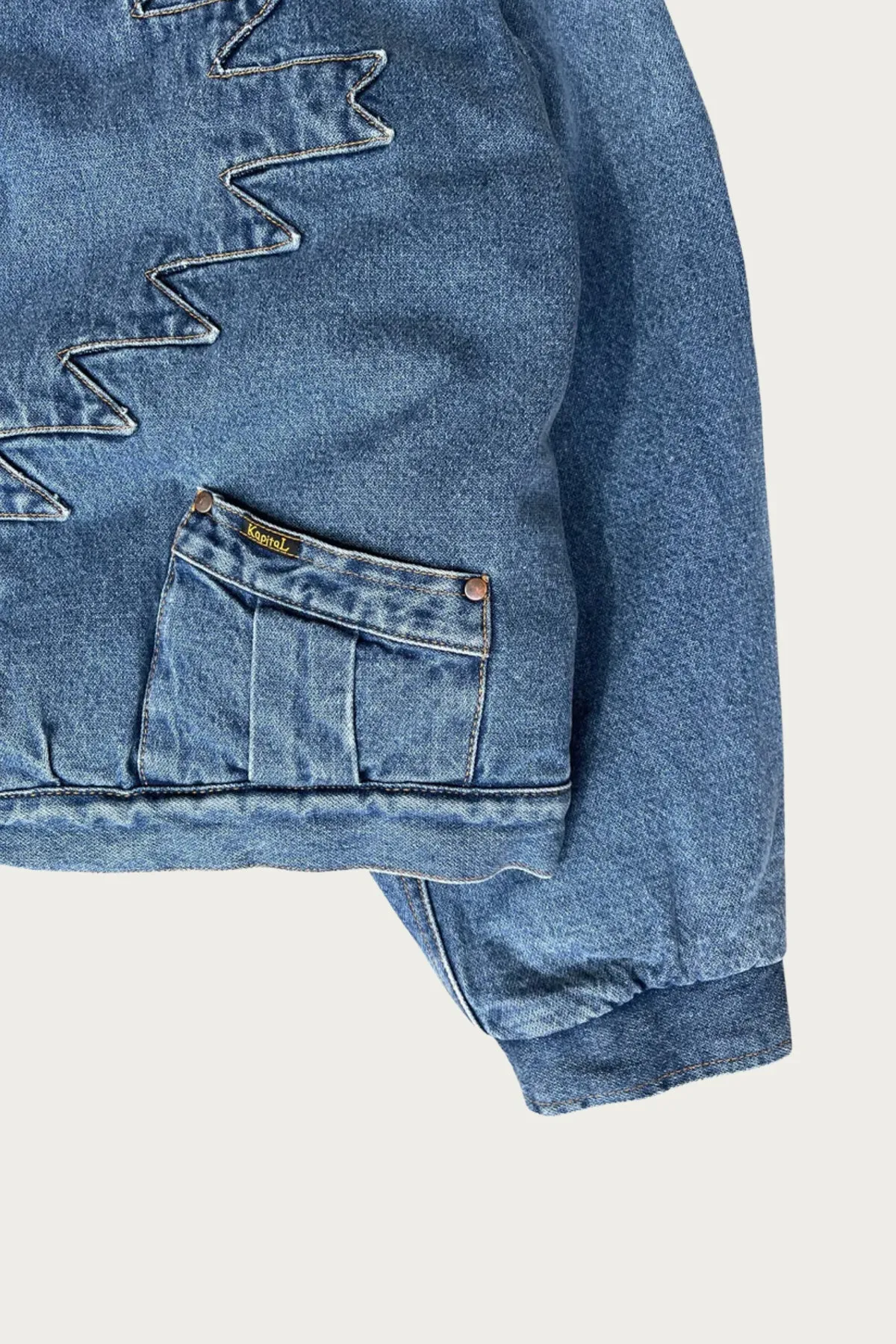 12.5oz BrokenDenim x Boa Fleece THUNDERBIRD JKT - Indigo sold by Canoe Club product image thumbnail 3