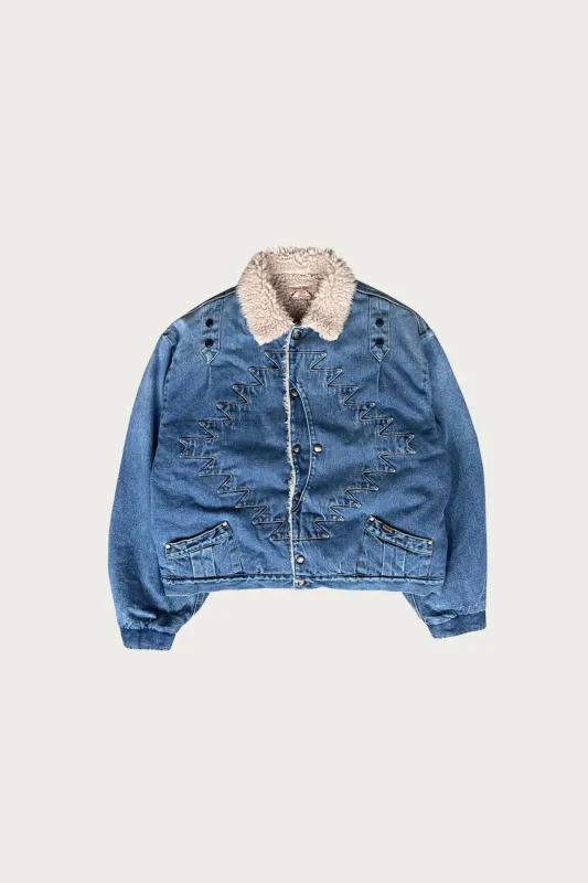 12.5oz BrokenDenim x Boa Fleece THUNDERBIRD JKT - Indigo made by Kapital
