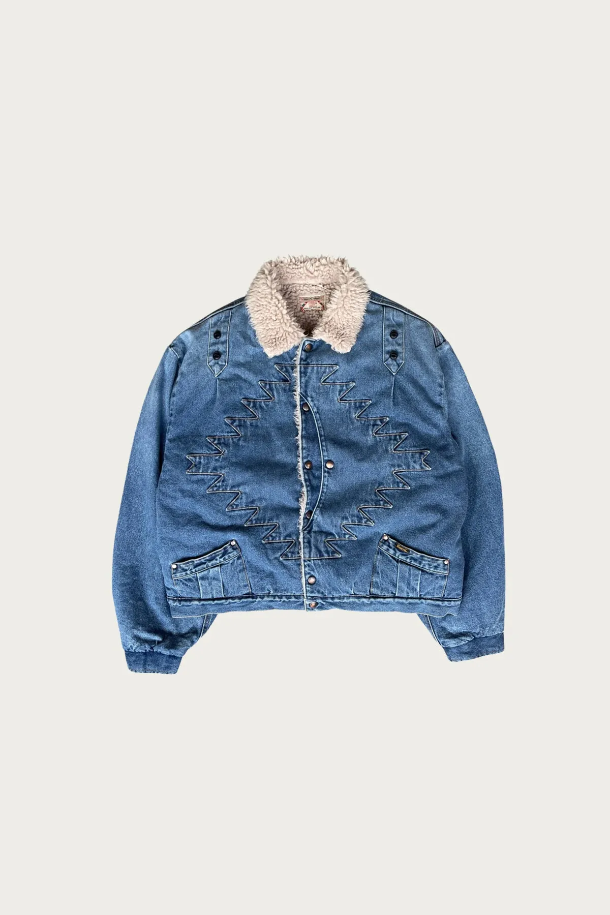 12.5oz BrokenDenim x Boa Fleece THUNDERBIRD JKT - Indigo sold by Canoe Club