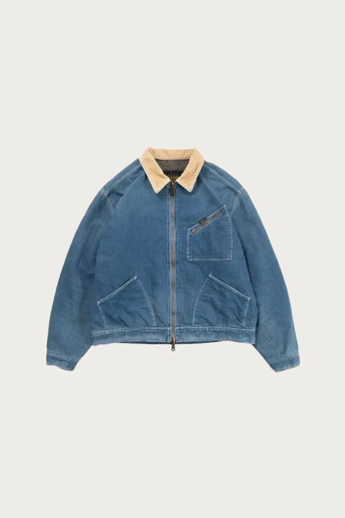 11.5oz Denim Lining Reversible ZIP UP Work JKT (VIRGIN MARY) - Indigo sold by Canoe Club