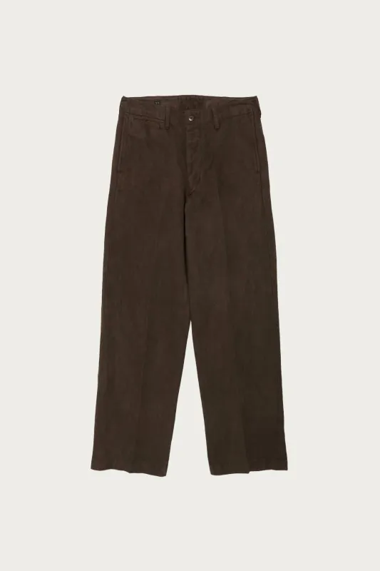 Lot. 221 Field Trousers - Mud Dyed Brown made by Taiga Takahashi Mens
