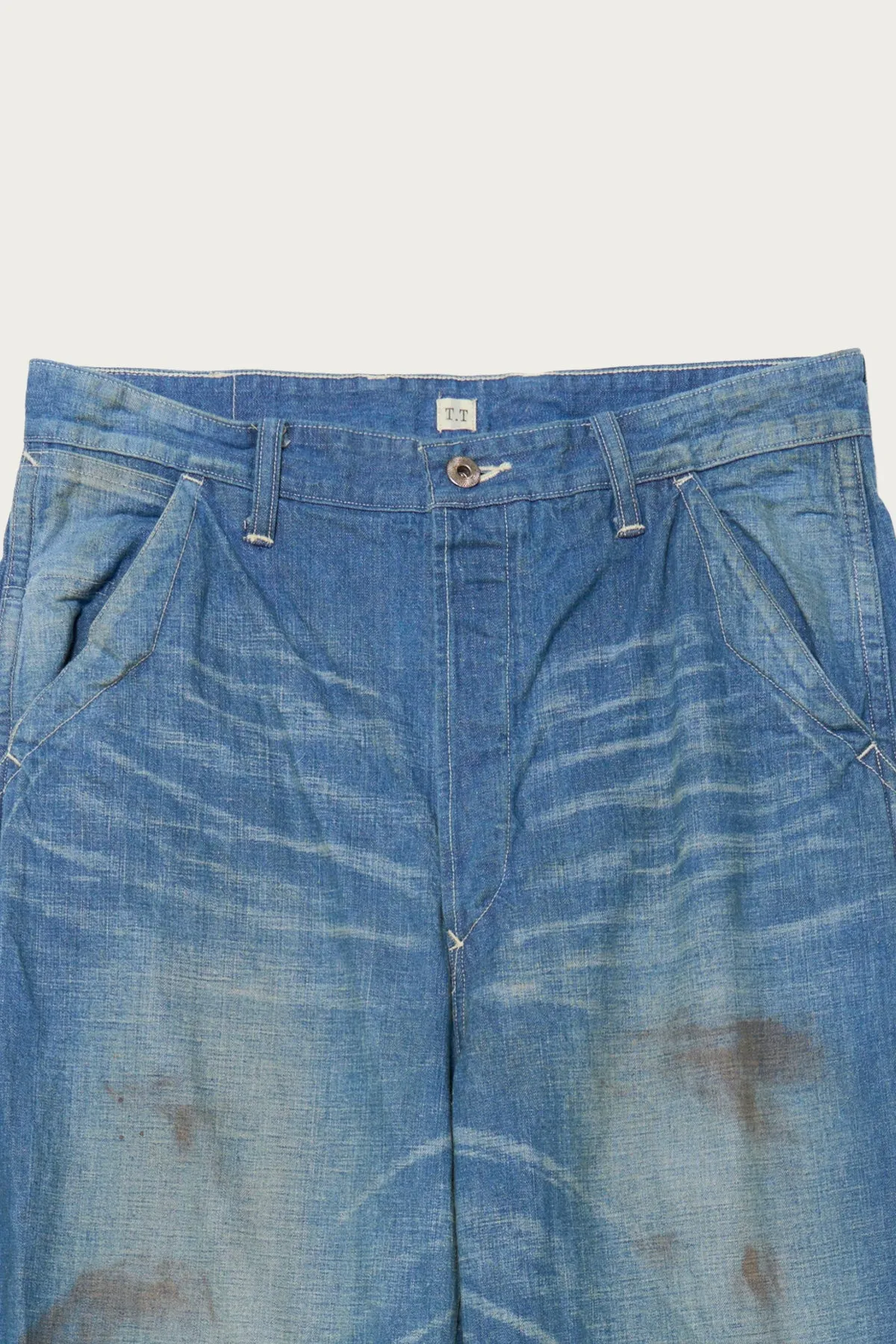 Lot. 717 Damaged Painter Pants w/ Buckle - Damaged Indigo sold by Canoe Club product image thumbnail 3