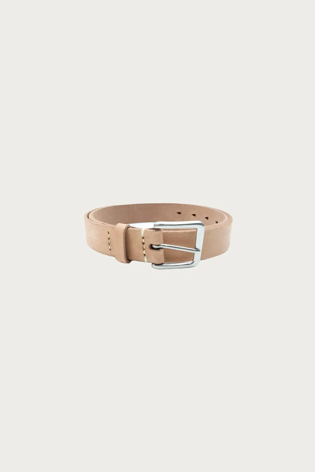 6218 Wide Leather Narrow Belt - Natural sold by Canoe Club