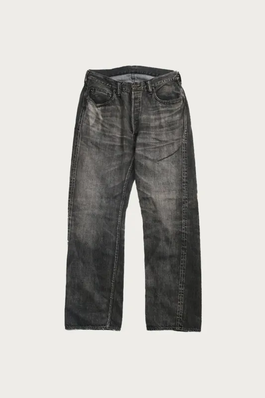 WWII Model 11.5oz Black Denim Pants HW Master of Reality - Black made by Full Count