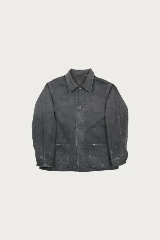 2053VE Tent Cloth Chore Jacket Vintage Effect - Faded Black made by Full Count