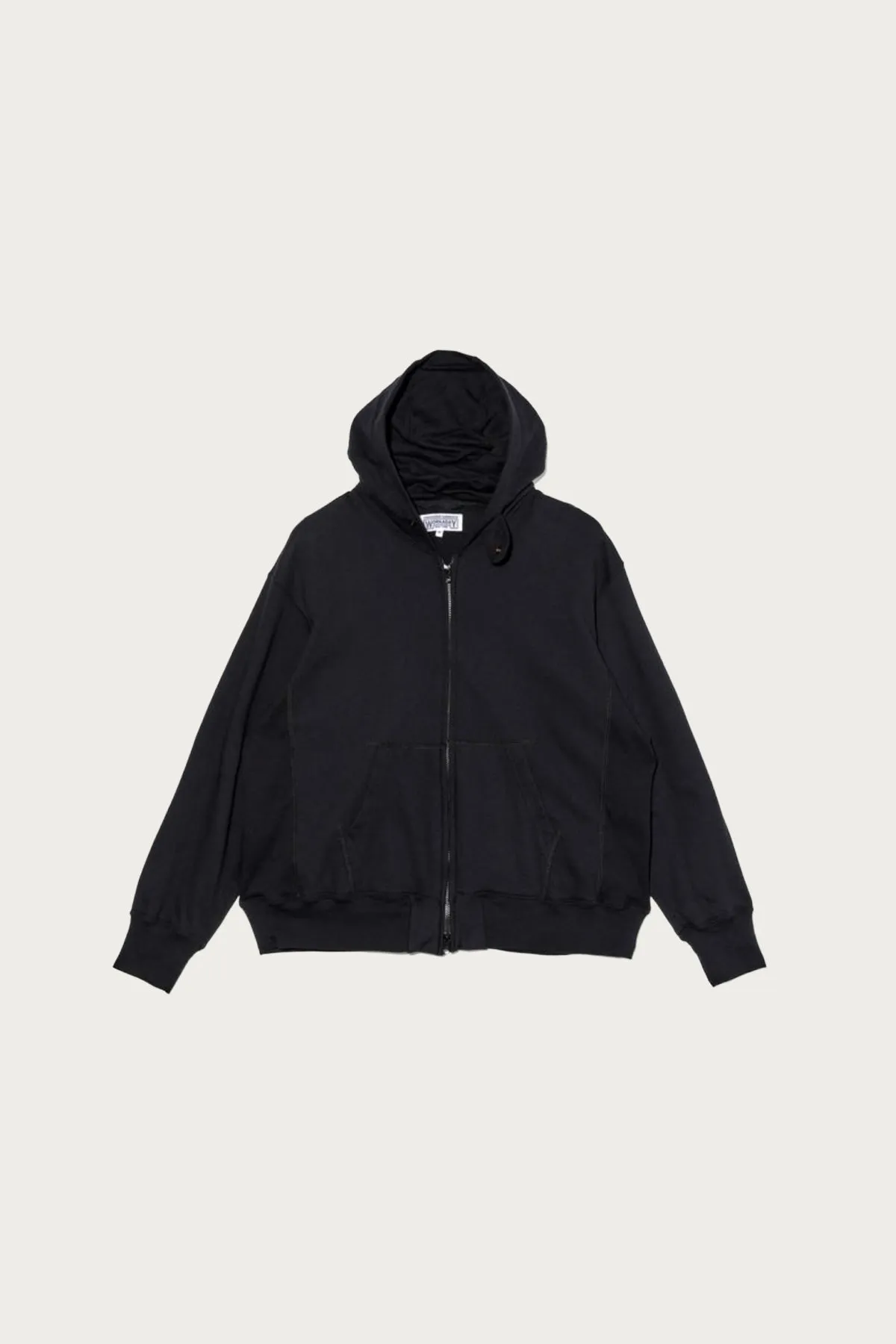 Zip Hoodie - Solid Black Cotton French Terry sold by Canoe Club