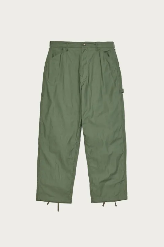 Painter Pant - Olive Cotton Reversed Sateen made by Canoe Club