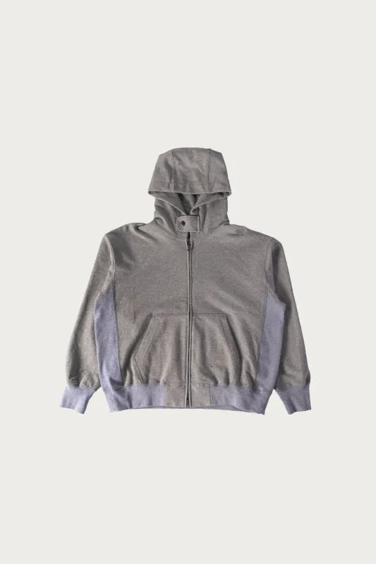 Zip Hoodie - Solid Heather Grey Cotton French Terry made by Canoe Club