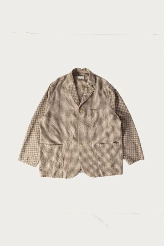 Rigid Woolcheck Jacket - Beige made by Herill