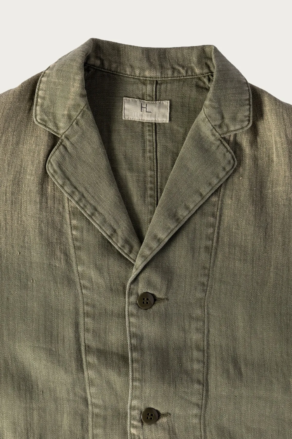 HBT Linen Work Jacket - Olive Drab sold by Canoe Club product image thumbnail 2