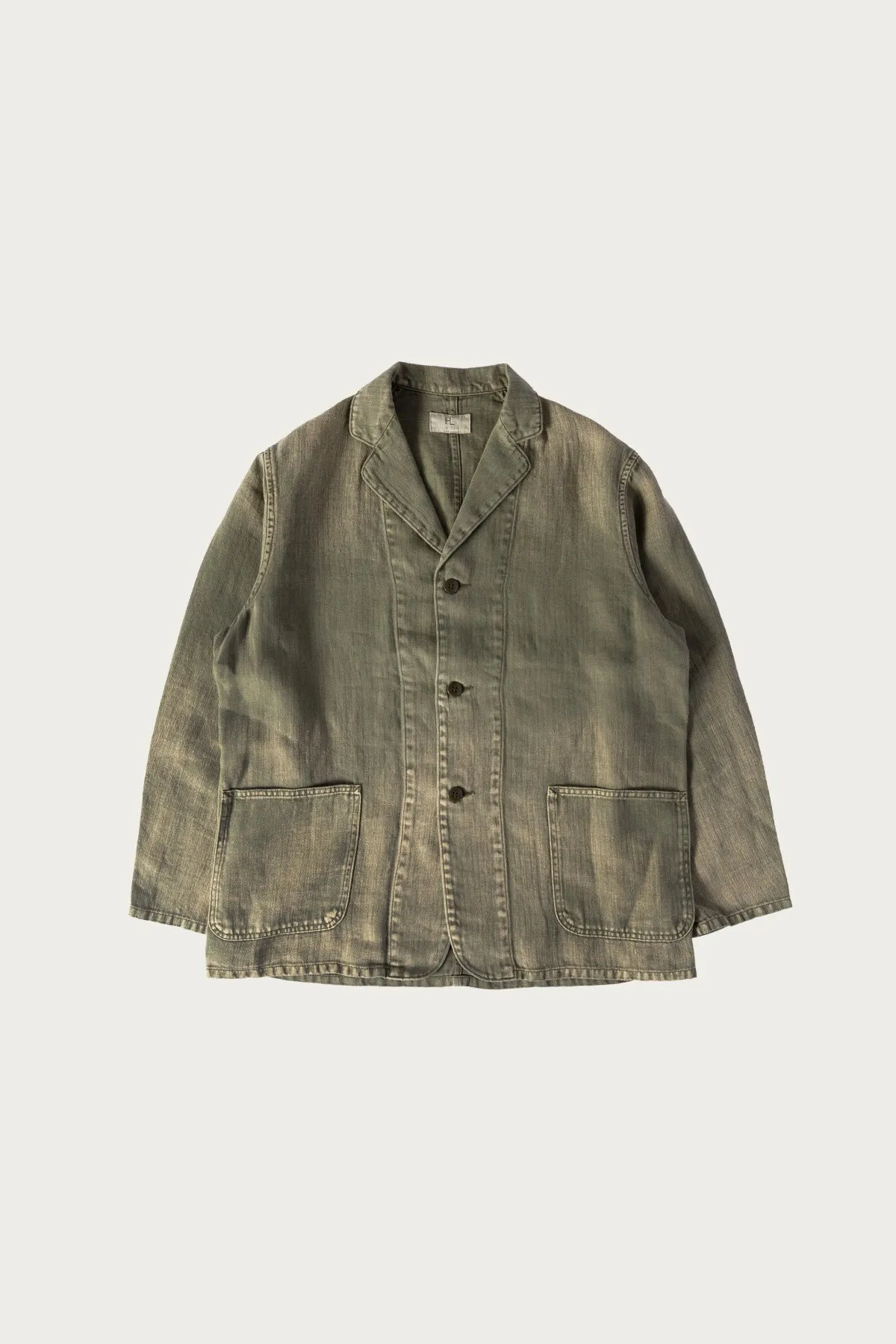 HBT Linen Work Jacket - Olive Drab sold by Canoe Club