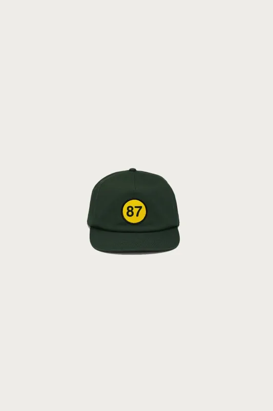 87 Five Panel Hat - Green with Yellow Patch made by Cowgirl