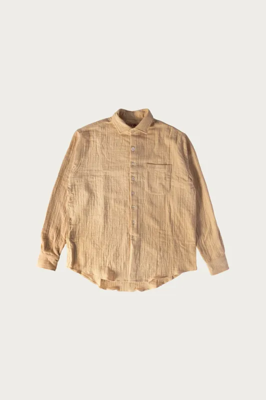 Ocean Pool Cotton Linen LS Shirt - Natural made by Canoe Club