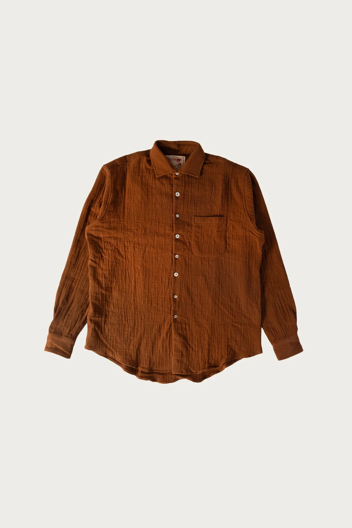 Ocean Pool Cotton Linen LS Shirt - Suede Brown sold by Canoe Club
